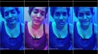 Tamil Sadhana teases in blue filter live