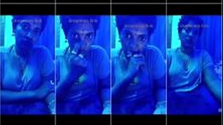 Horny Tamil Sadhana Blue Light Big Boobs Tease Live