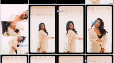 Horny Vishnupriya Teases Massive Cleavage in Open White Shirt