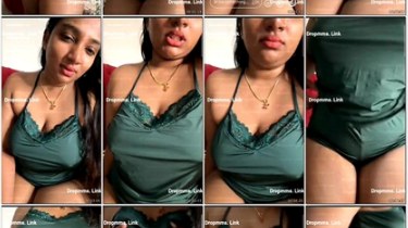 Horny Tamil Suriya Prabha Squeezes Big Tits in Green Satin Top