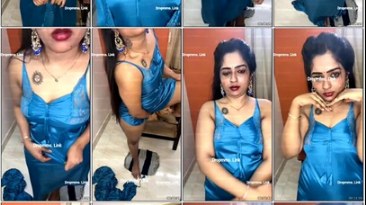 Tamil actress Abinaya premium live show in blue dress