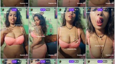 Suganthi Insta exclusive live show in pink lingerie