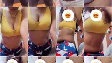 Tamil Girl Sabbita Roi Big Tits Red Yellow Bra Mirror Selfie Collection