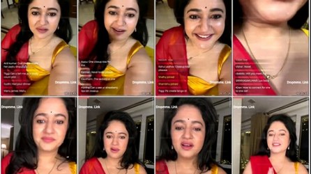 Poonam Bajwa Red Yellow Saree Live Chat