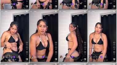 Sofia Black Bikini Mirror Poses Live
