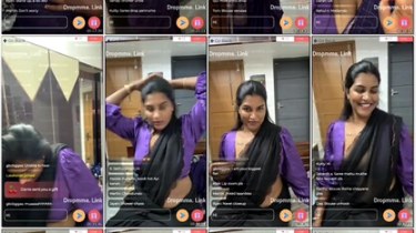 Mallu Reshma Purple Saree Premium Live Chat