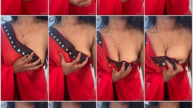 Mallu Girl Big Boobs Red Saree Show