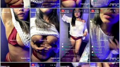 Veena Thara Indian Fishnet Red Lingerie Premium Live Tease