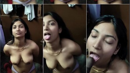 Indian girlfriend submissive blowjob