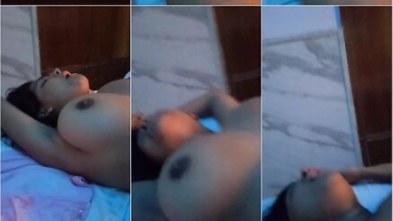 Indian girlfriend big boobs nude blowjob on bed