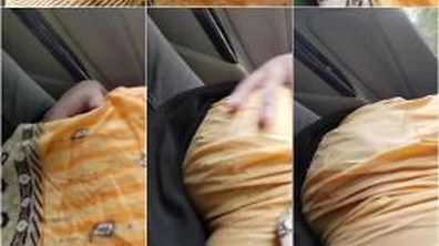 Pakistani slim GF ass groping in car