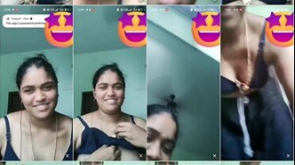 Telugu aunty shows big tits topless on camera