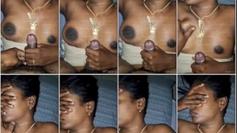 Tamil Wife Topless Handjob to Husband