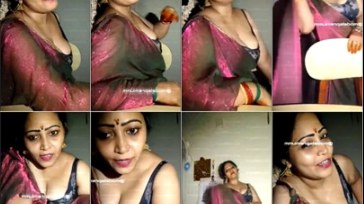 Tamil Kalaiyarasi big cleavage saree pose
