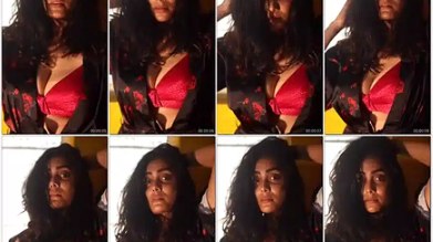 Tamil actress Abhirami red bra cleavage Insta exclusive