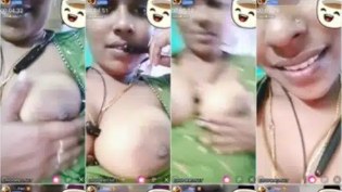 Tamil Village Aunty Pavi Squeezing Boobs Live
