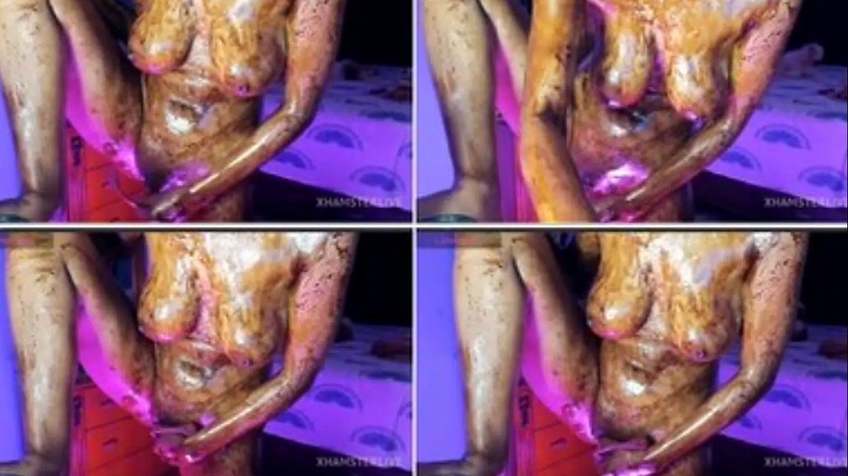 Lusty_Pia covers her nude body in chocolate on a viewer controlled live