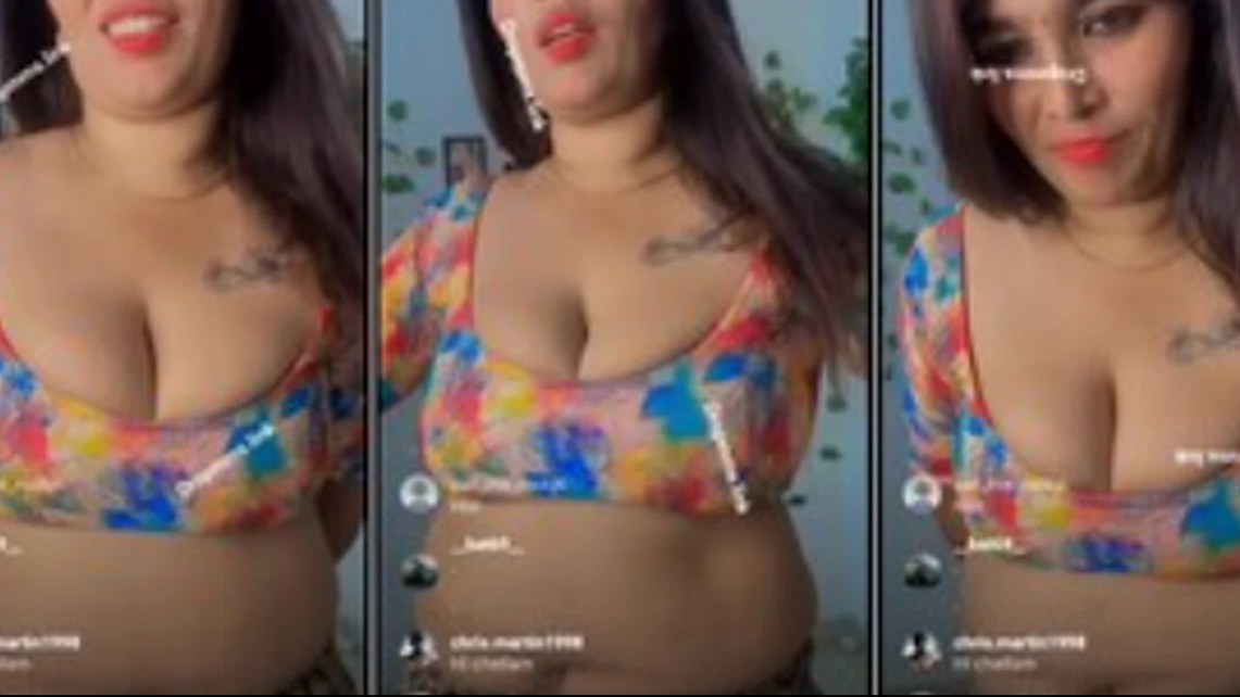 Srija Nair flashes cleavage on her Instagram subscription live