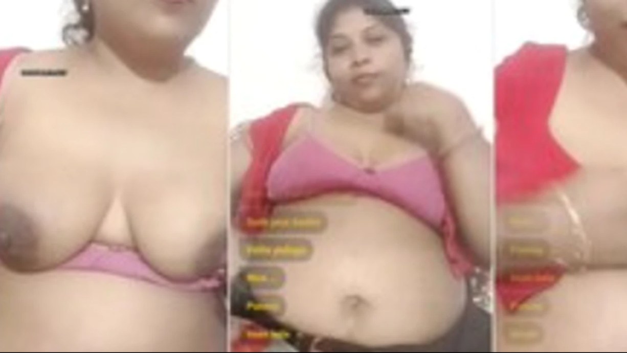 Tamil milf Shalu takes one tit out of her bra on live