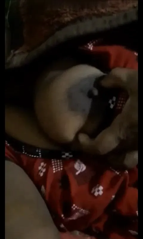 Desi bhabhi teasing with big boobs in red nighty