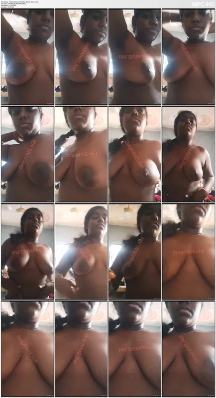 Dusky Tamil girl flashing big natural boobs