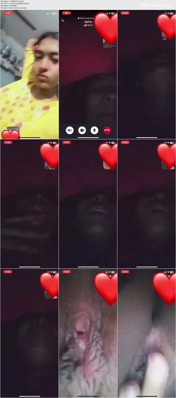 Girl fingering and flashing pussy on video call