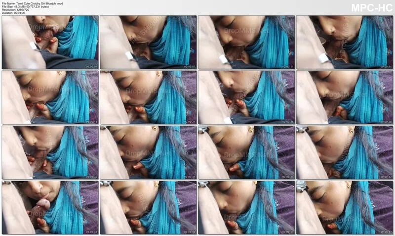 Tamil chubby cutie giving blowjob and fingering hairy pussy