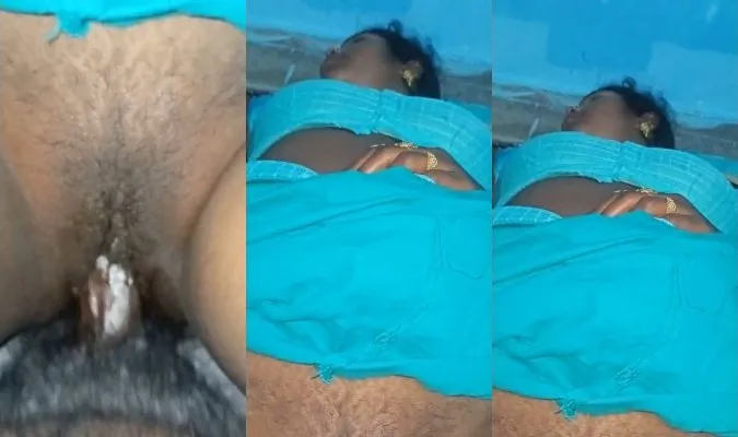 Tamil wife in blue dress gets fucked and creampied