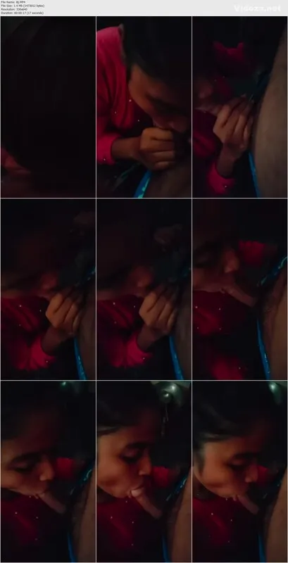 Indian Girlfriend Sucking Dick in Red Dress