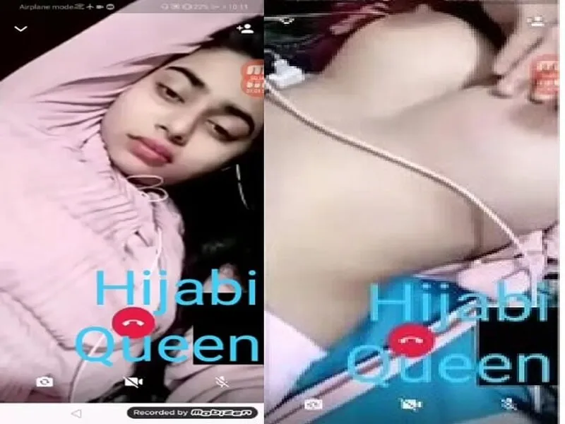 Pakistani hijabi girl on video call showing her nude tits to lover