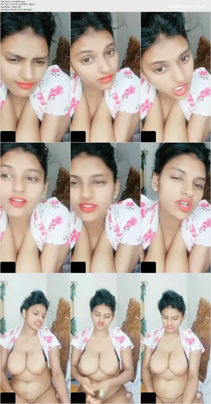 Big Boobs Indian Bhabhi Showing Cleavage and Playing