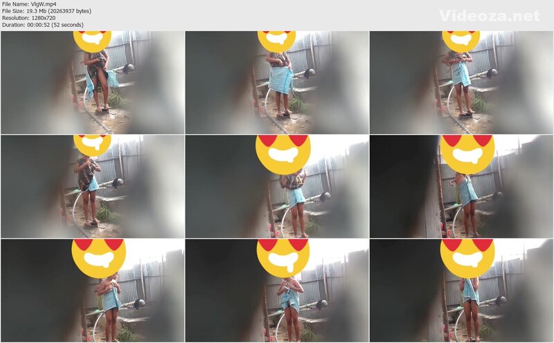 Desi Village Bhabi Bathing Outdoors in Saree