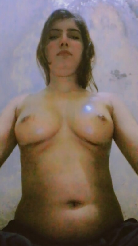 Pakistani Busty Girl Massaging Her Oiled Round Boobs