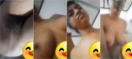 beautiful girl showing tits and pussy on video call to bf
