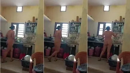 desi mom naked walking around kitchen secretly filmed