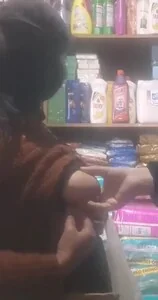 hijabi milf shows tits when she can't pay for groceries