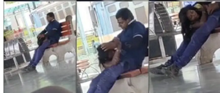 crazy guy gets blowjob railway station public