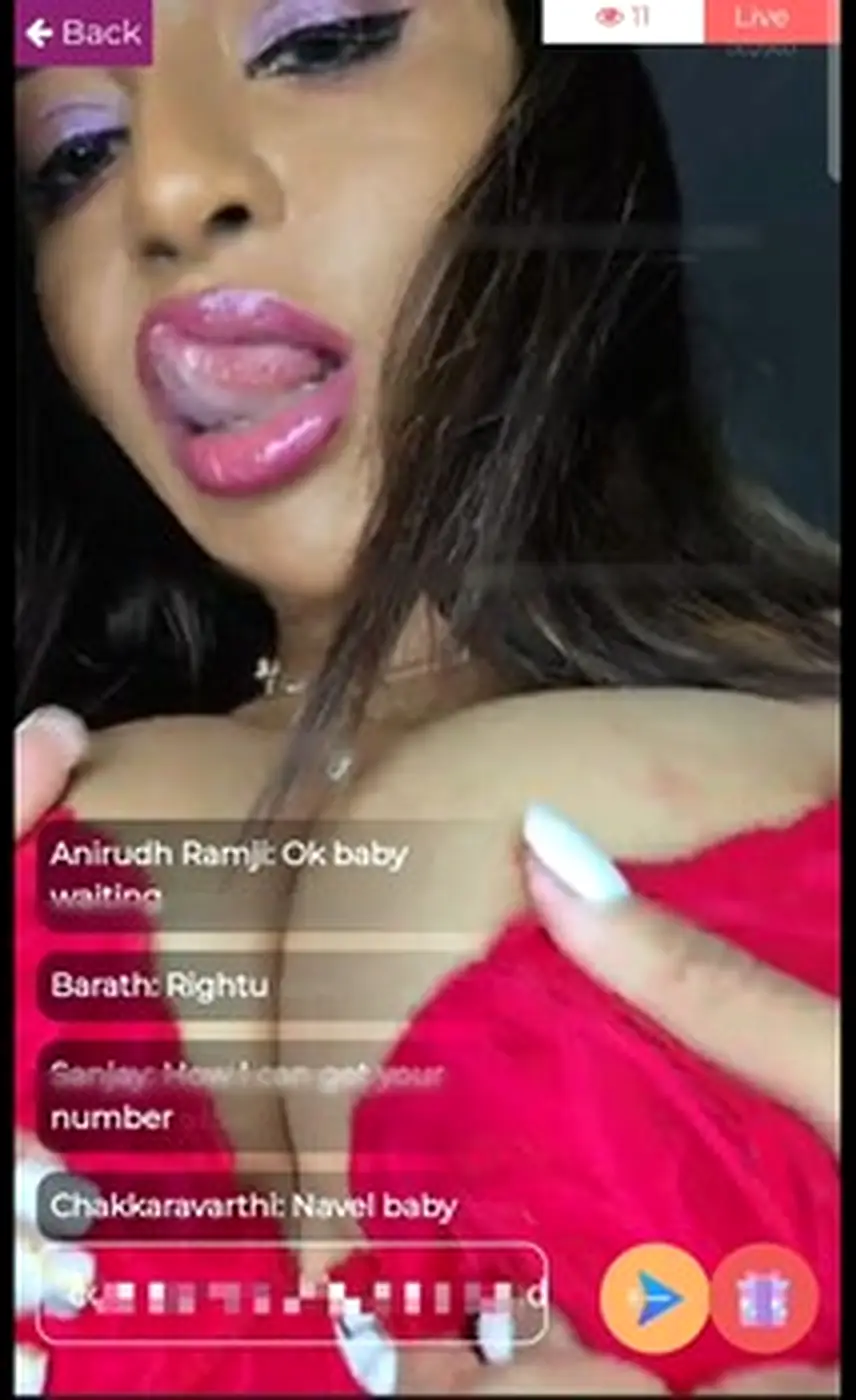 Tamil Insta Samiksha Red Top Cleavage Tease Paid Live