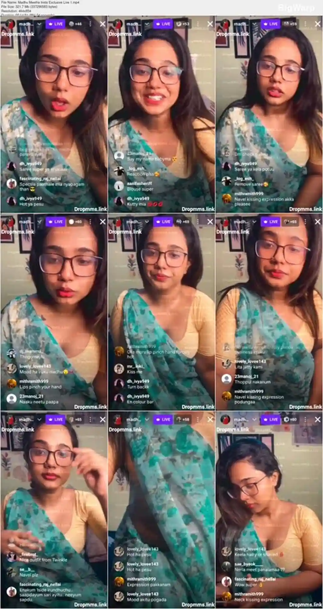 Madhu Meetha Teal Saree Insta Exclusive Live