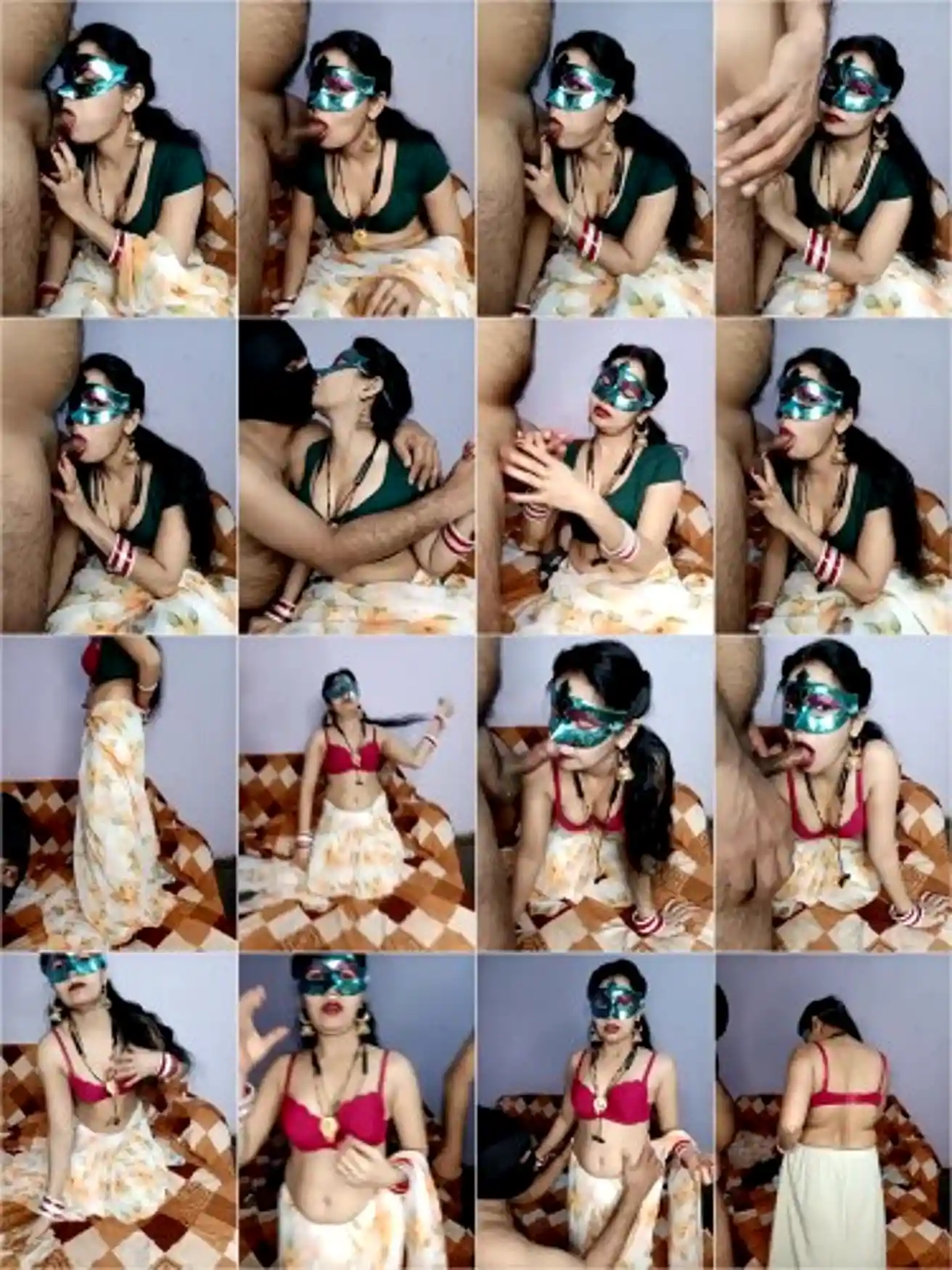 Masked Desi Bhabhi Blowjob Saree Removal