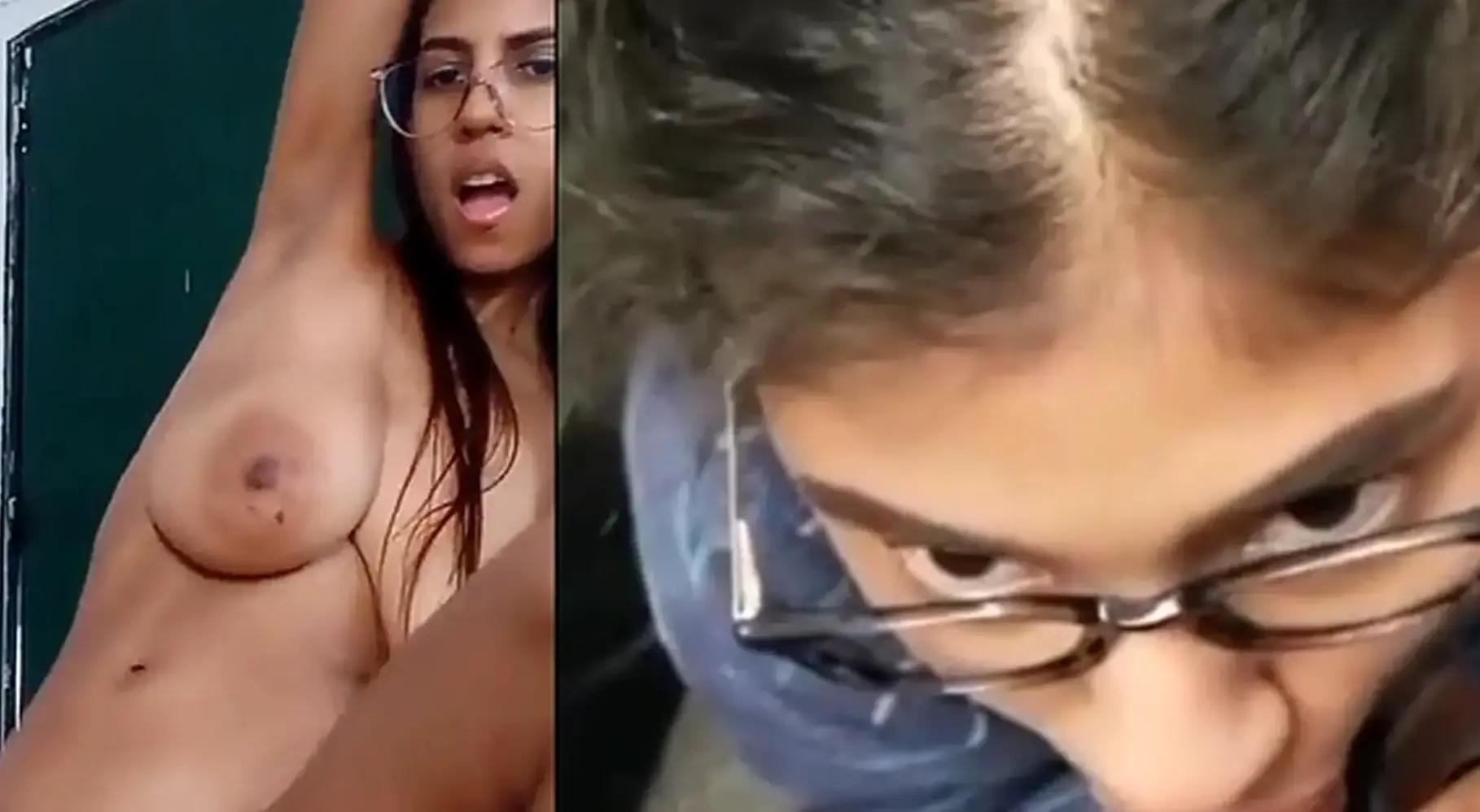 Nerdy Desi girl sucks and fucks her Teacher